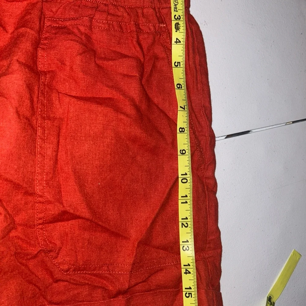 Briggs‎ NWT Women's Elastic Waistband LINEN Shorts In Orange, XXL Style 1846383